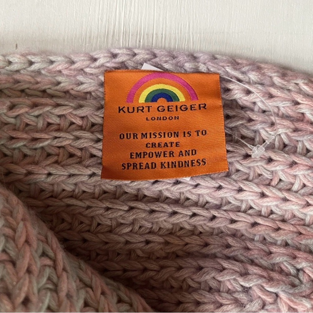 Kurt Geiger London Be Kind Multicolor Knit Scarf NWT - Picture 6 of 6
